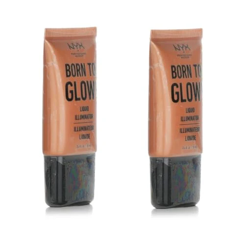 Pack of 2 NYX Born to Glow! Liquid Illuminator, Pure Gold LI03 - Image 4