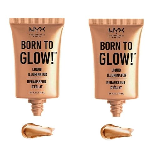 Pack of 2 NYX Born to Glow! Liquid Illuminator, Pure Gold LI03 - Image 5