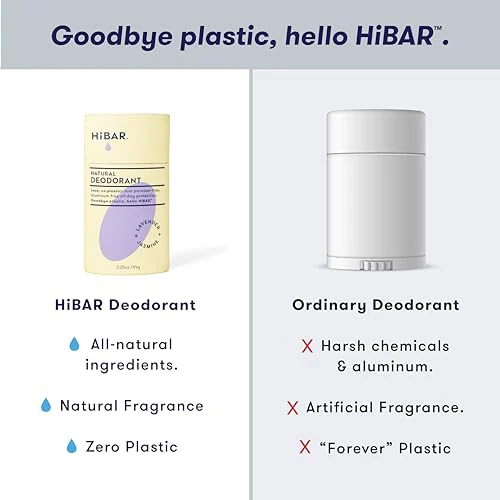 HiBAR - Lavender & Jasmine Plastic Free Deodorant - Natural Deodorant - All-Day Protection - With Sunflower Seed Wax, Rice Bran & Shea Butter - Plastic, Paraben & Aluminum-Free - Vegan - 3 Pack - Image 4