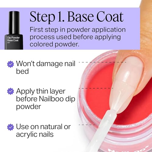 Nailboo Dip Powder Liquid Set, Top Coat, Base Coat & Activator, DIY At Home Manicure, No UV Lamp Needed, For Beginners & Professionals, 0.5 Fl Oz (3 Pack) - Image 3