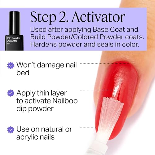 Nailboo Dip Powder Liquid Set, Top Coat, Base Coat & Activator, DIY At Home Manicure, No UV Lamp Needed, For Beginners & Professionals, 0.5 Fl Oz (3 Pack) - Image 4