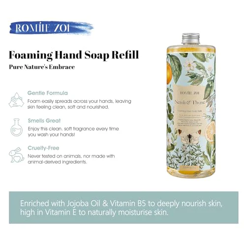 Foaming Hand Soap Refill, Neroli & Thyme, Gentle & Moisturizing Formula, 1 L/ 33.8 FL OZ - Image 2