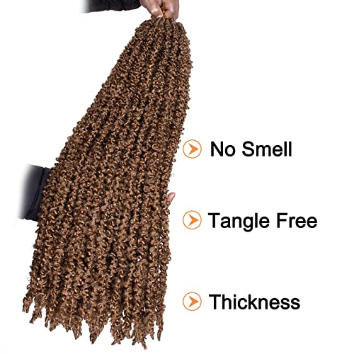 ZRQ 24 Inch Butterfly locs Crochet Hair 6 Packs Soft Distressed Locs Color 27,Pre-looped Blonde Faux locs Crochet Braids Goddess Locs For Women（6 Packs,27#) - Image 3