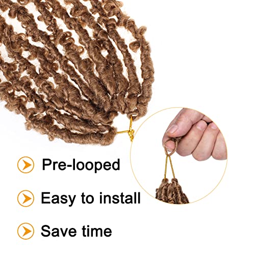 ZRQ 24 Inch Butterfly locs Crochet Hair 6 Packs Soft Distressed Locs Color 27,Pre-looped Blonde Faux locs Crochet Braids Goddess Locs For Women（6 Packs,27#) - Image 4