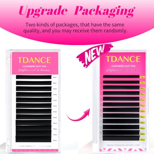 TDANCE Cashmere Easy Fan Lash Extensions 0.07mm C Curl Self Fanning Volume Lash Extensions 10mm Single Length Matte Black Lash Extensions(0.07-C,10mm) - Image 2