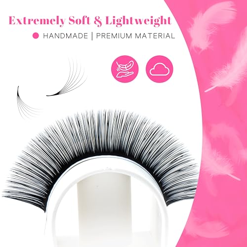 TDANCE Cashmere Easy Fan Lash Extensions 0.07mm C Curl Self Fanning Volume Lash Extensions 10mm Single Length Matte Black Lash Extensions(0.07-C,10mm) - Image 4