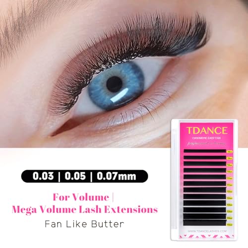 TDANCE Cashmere Easy Fan Lash Extensions 0.07mm C Curl Self Fanning Volume Lash Extensions 10mm Single Length Matte Black Lash Extensions(0.07-C,10mm) - Image 6