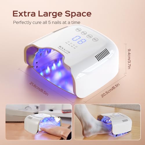 BOLASEN Cordless Rechargeable UV Nail Lamp - UV Light for Gel Nails with Metallic Reflector & Metal Base, 54W Portable Wireless LED Nail Dryer, Professional Fast Charger Curing Lamp for Salon or Home - Image 7
