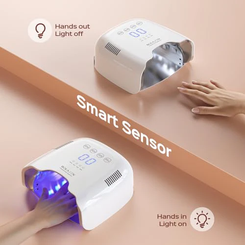 BOLASEN Cordless Rechargeable UV Nail Lamp - UV Light for Gel Nails with Metallic Reflector & Metal Base, 54W Portable Wireless LED Nail Dryer, Professional Fast Charger Curing Lamp for Salon or Home - Image 9