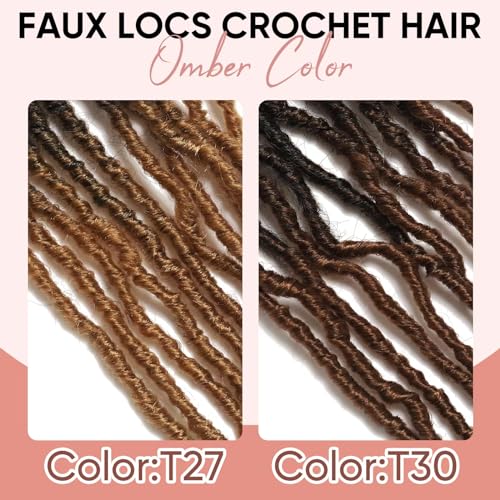 26 Inch Faux Locs Crochet Hair 7 Packs Soft Locs Crochet Hair Pre Looped Locs Hair Braids Goddess Locs Hair Ombre Brown Distressed New Locs for Women T30 - Image 6