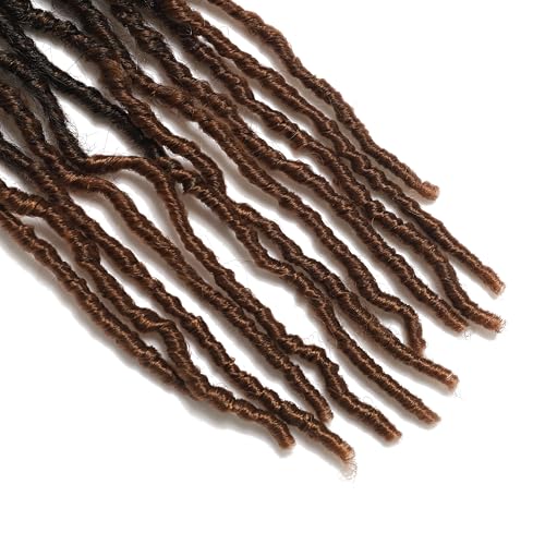 26 Inch Faux Locs Crochet Hair 7 Packs Soft Locs Crochet Hair Pre Looped Locs Hair Braids Goddess Locs Hair Ombre Brown Distressed New Locs for Women T30 - Image 7