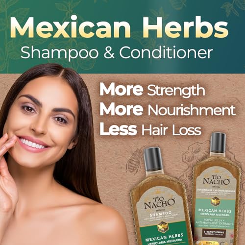 Tio Nacho Mexican Herbs Strengthening Shampoo and Conditioner Set with Royal Jelly - 14 fl oz Each | Nourishing Aloe Vera, Jojoba, Rosemary Formula for Strong, Vibrant Hair - Image 2