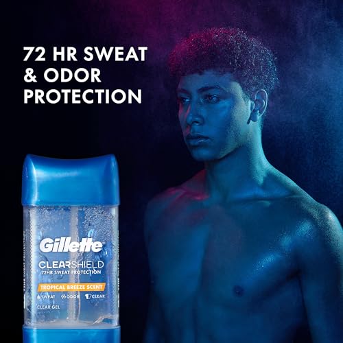 Gillette Antiperspirant and Deodorant for Men, 72hr Sweat & Odor Protection, Long Lasting Freshness, Anti-White Mark Technology, Clear Gel, Tropical Breeze Scent, 3.8 oz (Pack of 3) - Image 2