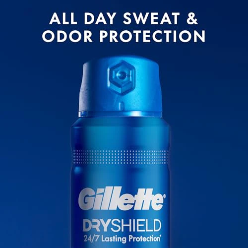 Gillette Dry Spray Antiperspirant and Deodorant for Men, 24/7 Sweat & Odor Protection, Anti-White Mark Technology, Cool Wave Scent, 4.3 oz (Pack of 3) - Image 4