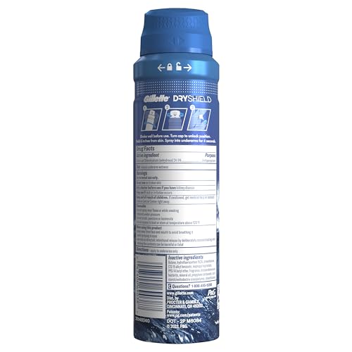 Gillette Dry Spray Antiperspirant and Deodorant for Men, 24/7 Sweat & Odor Protection, Anti-White Mark Technology, Cool Wave Scent, 4.3 oz (Pack of 3) - Image 9
