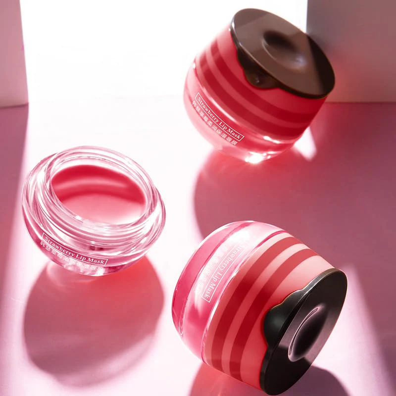 4 Pcs Lip Balm Honey Pot, Honey & Strawberry Moisturizing Lip Mask Reduces Lip Lines, Prevention Dry and Cracked Lip Scrubs Exfoliator.(Honey & Strawberry) - Image 9