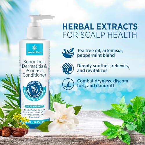 Roycederm Seborrheic Dermatitis Psoriasis Conditioner: Scalp Treatment for Folliculitis Psoriasis Dry Itchy Scalp Oily Hair - Dandruff Conditioner for Healthy Hair - Image 3