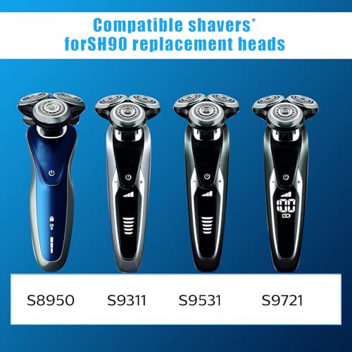 SH90 Replacement Heads Compatible with Philips norelco Series 9000(S9xxx) 8000(S8xxx) Electric Razor Shaver, Upgrade SH90/62 Replacement Double Blades for Philips Shaver 9000 - Image 7
