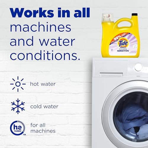 Tide Simply Clean & Sensitive Laundry Detergent, Cool Cotton Scent, 89 Loads, 117 Fl Oz, Tide Laundry Detergent, Laundry Soap - Image 5