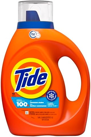 Tide Liquid Laundry Detergent, Clean Breeze, 48 loads, 63 fl oz, HE Compatible