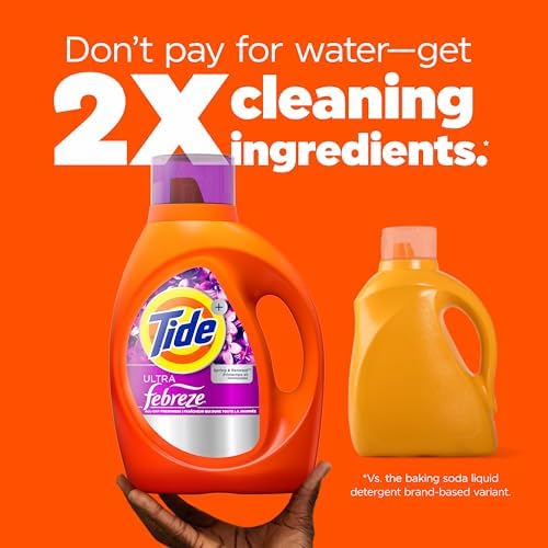 Tide Plus Febreze Freshness HE Turbo Clean Liquid Laundry Detergent, Spring & Renewal Scent, 105 fl oz, 74 loads (Packaging may vary) - Image 5