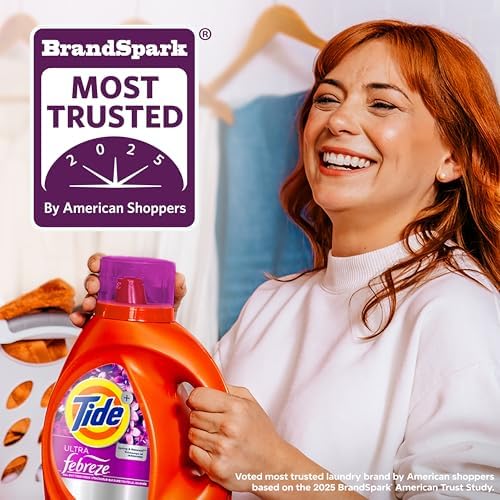 Tide Plus Febreze Freshness HE Turbo Clean Liquid Laundry Detergent, Spring & Renewal Scent, 105 fl oz, 74 loads (Packaging may vary) - Image 7