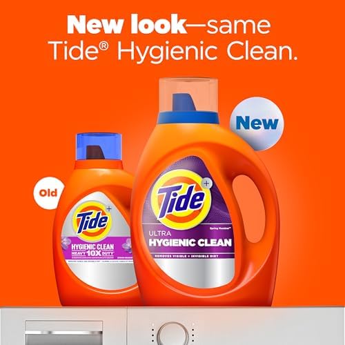 Tide Hygienic Clean Heavy 10x Duty Liquid Laundry Detergent, HE Compatible, Spring Meadow Scent, 59 Loads, 84 fl oz - Image 2
