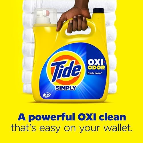 Tide Simply Oxi Boost + Odor Defense, Tough on Stains and Odors, Fresh Linen Scent, 96 Loads, 137 fl oz - Image 5