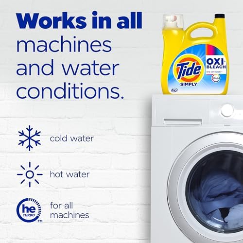 Tide Simply Oxi Boost + Bleach Alternative Laundry Detergent Soap, Safe on Colors, Whitens, Brightens, Line Dry Fresh Scent, 137 fl oz, 96 Loads - Image 5