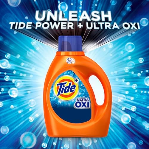 Tide Ultra Oxi Liquid Laundry Detergent, HE Compatible, 74 loads, 105 fl oz - Image 2