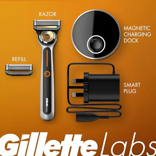 GilletteLabs Heated Razor Starter Kit - 1 Handle, 2 Blade Refills, 1 Charging Dock - Image 2