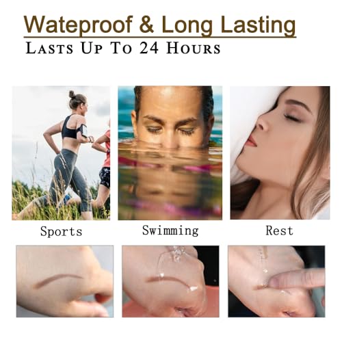Waterproof Eyebrow Pen - Microblading Tattoo Brow Pencil, 24 Hours Long Lasting, Creates Natural Looking (Brunette - 2 PCS) - Image 4