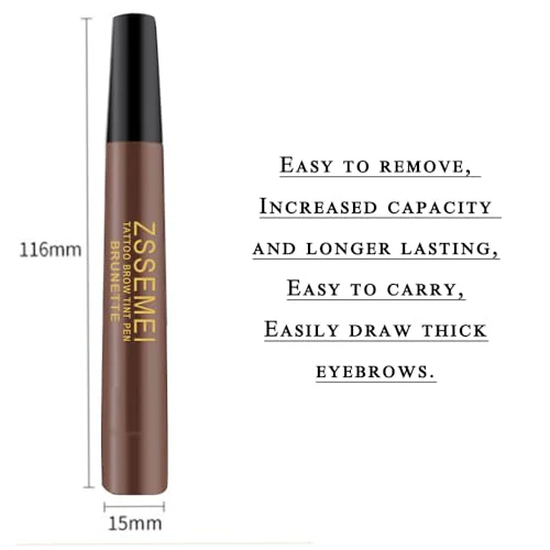 Waterproof Eyebrow Pen - Microblading Tattoo Brow Pencil, 24 Hours Long Lasting, Creates Natural Looking (Brunette - 2 PCS) - Image 7