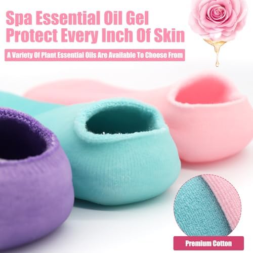 2Pairs Moisturizing Socks - Silicone Socks for Dry Cracked Feet Women - Gel Socks for Dry Cracked Feet Women - Lotion Socks for Repairing and Softening Dry Cracked Feet Skins - Image 4