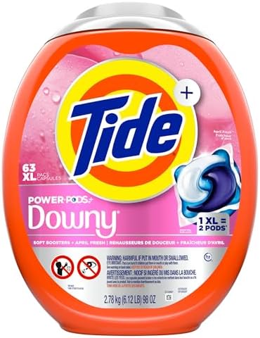 Tide Power PODs 2-in-1 Laundry Detergent Pods with Downy Soft Boosters, Lasting Freshness with April Fresh Scent, 63 Count - Image 11