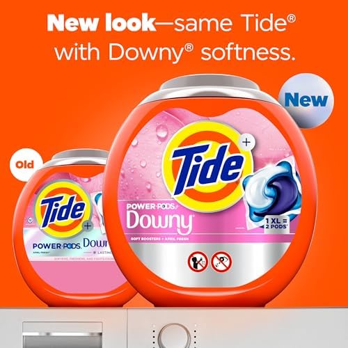 Tide Power PODs 2-in-1 Laundry Detergent Pods with Downy Soft Boosters, Lasting Freshness with April Fresh Scent, 63 Count - Image 2