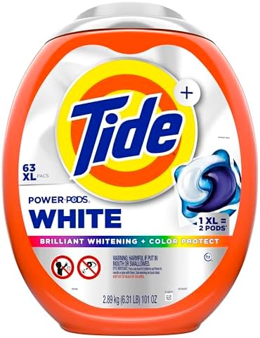 Tide Power PODS Plus Ultra OXI White and Bright Laundry Detergent, Advanced Stain Removal and Whitening Power, 63 Count - Image 11