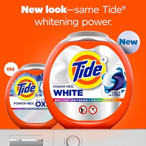 Tide Power PODS Plus Ultra OXI White and Bright Laundry Detergent, Advanced Stain Removal and Whitening Power, 63 Count - Image 2