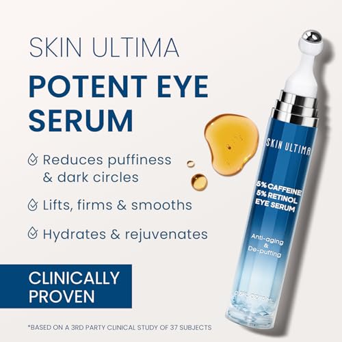 5% Caffeine 5% Retinol Eye Cream for Dark Circles, Puffiness and Bags, Hyaluronic Acid and Niacinamide Under Eye Cream Anti Aging, Eye Serum for Fine Lines, 360° Eye Massage Ball Roller - Image 2