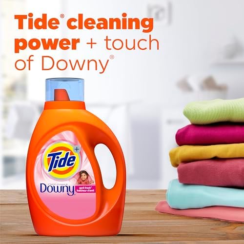 Tide Plus A Touch of Downy Liquid Laundry Detergent, April Fresh, 84 fl oz, 59 loads, HE Compatible - Image 3