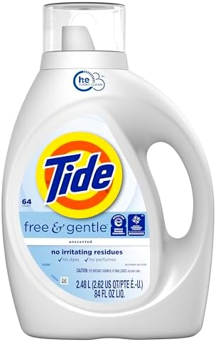 Tide Free & Gentle Liquid Laundry Detergent, 84 fl oz, 64 Loads, HE Compatible - Image 11
