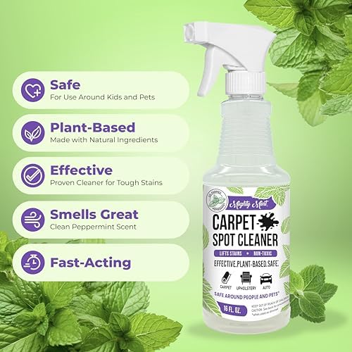 Mighty Mint Carpet Spot Cleaner, Non-Toxic Spray to Remove Carpet Stains Instantly, Natural Peppermint Scent, 16oz - Image 6