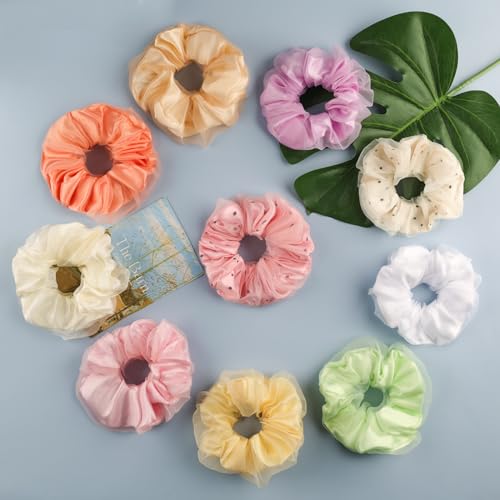 20PCS Glow in the Dark Scrunchies, Light Up Scrunchies for Girls & Women, Led Hair Scrunchies for Party Supplies, Rave Hair Accessories for Glow Neon Sleepover Party Favors - Image 6
