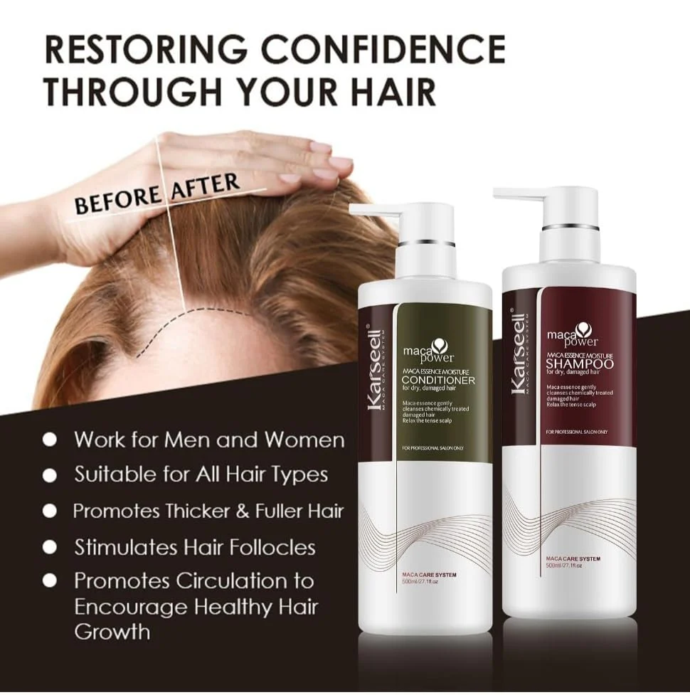 Karseell Hair Repair Set with Shampoo, Conditioner, and Maca Collagen Mask Plus Argan Oil for Dry Damaged Hair (52.39 fl oz), Multipack - Image 3