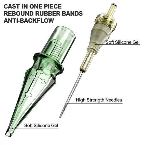 Tattoo Needles,Solong Pro 20Pcs Disposable Tattoo Cartridge Needles 1203 Round Liner X-Taper Needle Cartridges(1203RL) EN01S-20-1203RL-X - Image 2