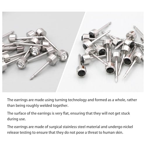 Ear piercing gun kit Reusable professional ear piercing gun kit, 24 surgical grade anti-sensitive piercing earrings, 10 cubic zirconia fashion earrings, 24 alcohol cotton sheets (silver) - Image 3