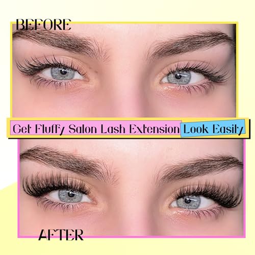 ALICE Fluffy Volume Lash Clusters Kit Lash Extension Kit Thick 3D Wispy DIY Eyelash Extension Kit with 220Pcs Mink Look Individual Lashes, Lash Bond and Remover,Tweezers(10-16mm,0.05D, D Curl) - Image 8