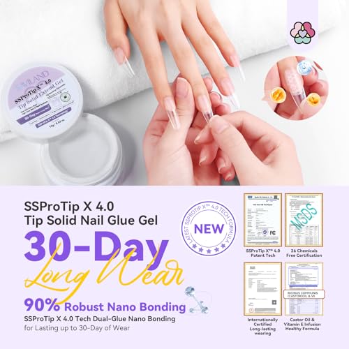 SAVILAND Solid Nail Glue Gel & Nail Glue Remover Kit: U V Light for Nails Complete Nails Tools for Press Ons Strong Nail Glue Gel Handheld Gel X Lamp for Gel Nails and Quick Press On Nail Remover - Image 4