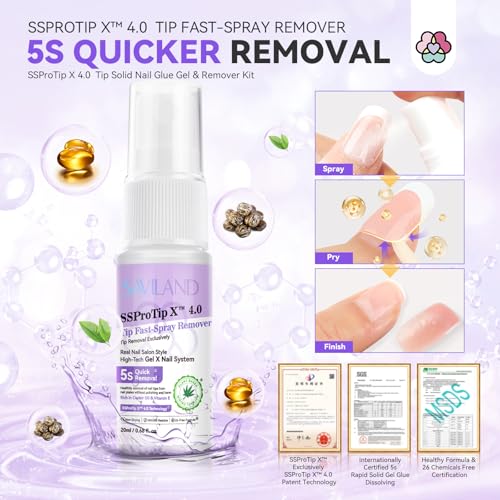 SAVILAND Solid Nail Glue Gel & Nail Glue Remover Kit: U V Light for Nails Complete Nails Tools for Press Ons Strong Nail Glue Gel Handheld Gel X Lamp for Gel Nails and Quick Press On Nail Remover - Image 5