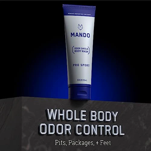Mando Smooth Solid Stick (2.6 Ounce) + Acidified Body Wash (8.5 Ounce) - Clinically Proven to Block Odor All Day - Whole Body Safe For Pits, Packages + Feet (Pro Sport) - Image 5
